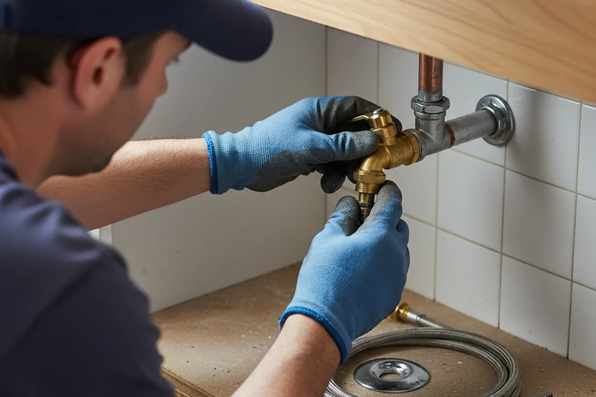 Shutoff valve and fitting work during Emergency Plumbing in Carrie